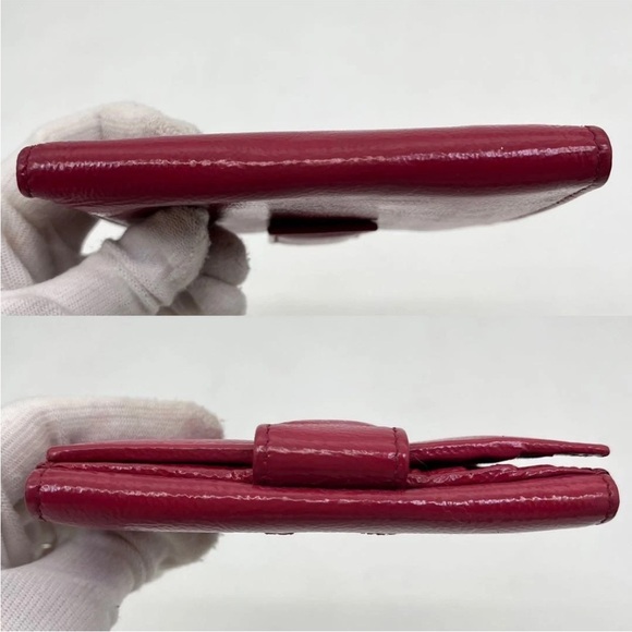 Yves Saint Laurent Red Leather Wallet - Picture 5 of 13